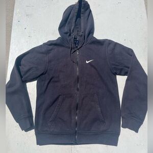 Men's Nike Hoodie Black Swish Check S Cotton Streetwear Classic Gym Casual Zip